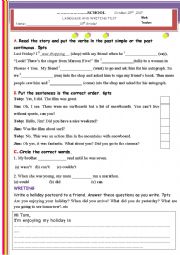 English Worksheet: Language and Writing Test for 10th Grade