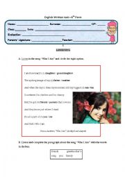 English Written Test on Personal Identification: 6th Form