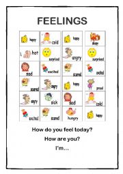 English Worksheet: Feelings