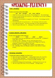 English Worksheet: Speaking - Fluency 1