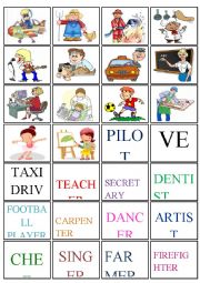 English Worksheet: JOBS MEMORY GAME