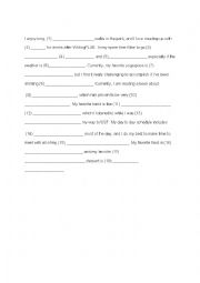 English Worksheet: Describing Words Mad Lib