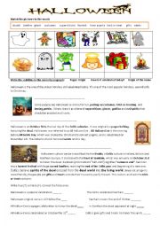 English Worksheet: Halloween history and origin