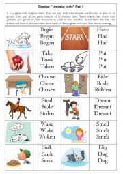 English Worksheet: Domino Irregular verbs Part 3