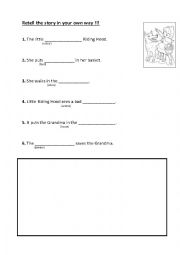 English Worksheet: little red riding hood