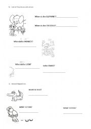 English Worksheet: Animals and habitats