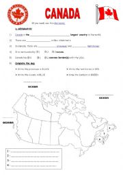 English Worksheet: Webquest Canada
