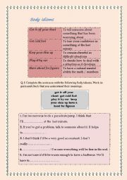 English Worksheet: BODY IDIOMS