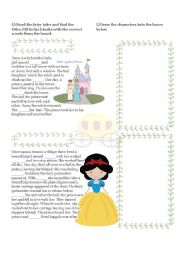 English Worksheet: Fairy Tales Reading Activity