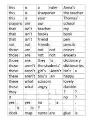 English Worksheet: this that these those game