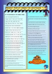 English Worksheet: PRESENT PERFECT ORDER THE SENTENCES