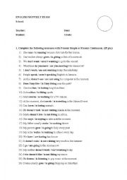 English Worksheet: Englis Test