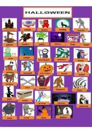 English Worksheet: Scary Halloween Pictionary   Part 1 of a 3 set exercise