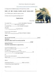English Worksheet: Song activity:Count on me