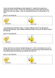 English Worksheet: Problem size, Problem & Solution