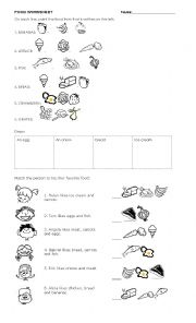 food worksheet