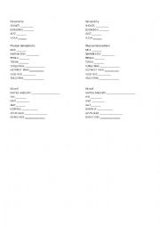 English Worksheet: Unscramble the letters - describing people