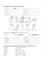 English Worksheet: Materials