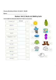 English Worksheet: Boots and Bathing Suits