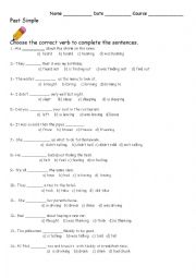 English Worksheet: present and past exercises 
