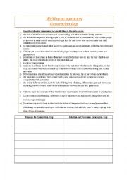 English Worksheet: generation gap