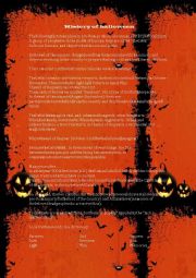 English Worksheet: Halloween easy Story