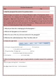 English Worksheet: English Reading comprehension