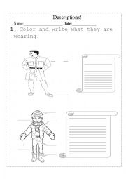 English Worksheet: Descriptions