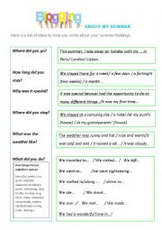 English Worksheet: Writing - Blogging about my summer