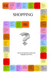 English Worksheet: Shopping board game