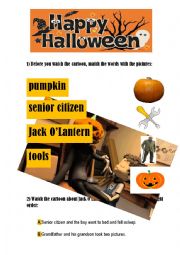 English Worksheet: JACK OLANTERN: HALLOWEEN STORY