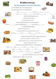 English Worksheet: Healthy food song