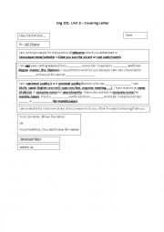 English Worksheet: covering letter 