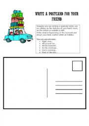 English Worksheet: Postcard from holidays