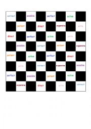 English Worksheet: Checkers (-im and -in prefixes)