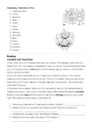 English Worksheet: Festivities in Peru