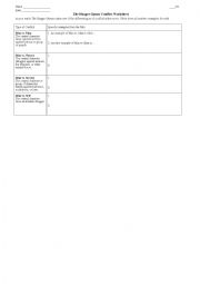 Hunger Games, Conflict Worksheet