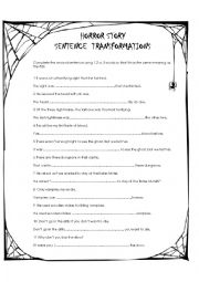 Horror Story Sentence Transformations