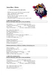 English Worksheet: jonas blue - mama