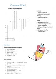 English Worksheet: Crossword Fun
