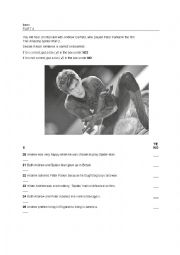 English Worksheet: Listening Test _ Movies, Books and Music