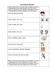 English Worksheet: Parts of the body 