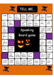 English Worksheet: Speaking Board game Tell me *60 min activity*