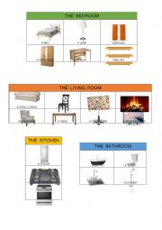 English Worksheet: Vocabulary worksheet - furniture