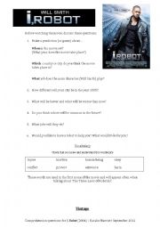 English Worksheet: I,Robot (2004) FILM worksheet