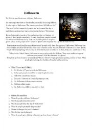English Worksheet: Halloween worksheet. Elementary/Pre-intermediate