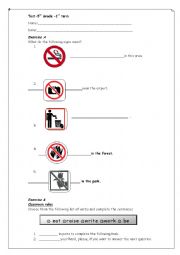 English Worksheet: Rules, rules, rules-5th grade revision test