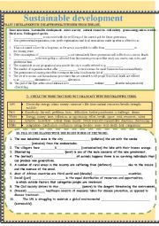 English Worksheet: SUSTAINABLE DEVELOPMENT VOCABULARY