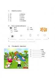 English Worksheet: there is and there isnt