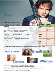 English Worksheet: Perfect, Ed Sheeran